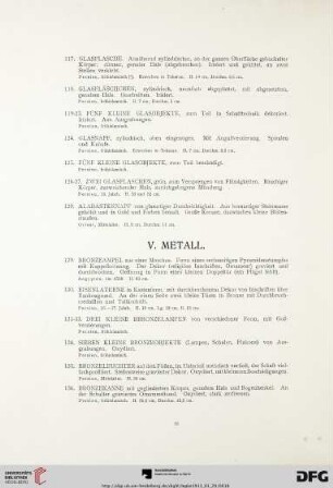 V. Metall (Nr. 129-165)