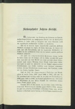 Siebenzehnter Jahres-Bericht.