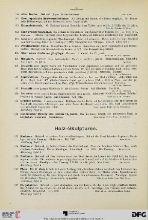 Holz-Skulpturen (Nr. 123-137)