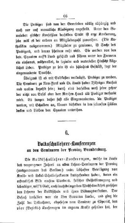 Volksschullehrer-Konferenzen an den Seminaren der Provinz Brandenburg