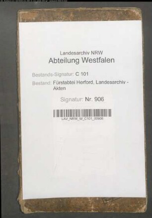 Dienstregister des abteilichen Vorwerks Sundern