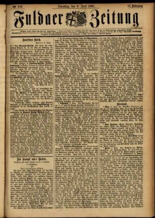 Ausgabe vom Dienstag, den 09. Juni 1891.
