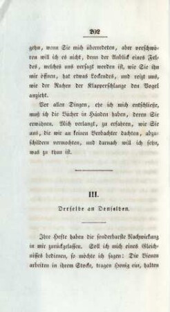 III. Derselbe an Denselben