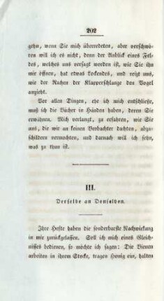 III. Derselbe an Denselben