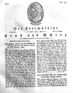 Nro. 18, Sonnabend, den 25. Januar 1806