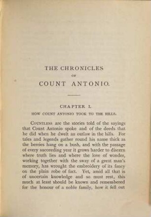 The chronicles of Count Antonio