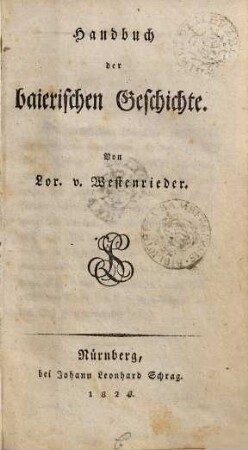 Handbuch der baierischen Geschichte