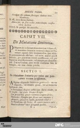 Caput VIII. De Mutatione Sententiæ.