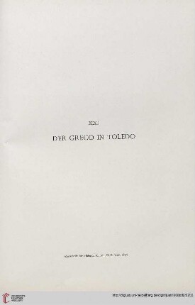 XXI. Der Greco in Toledo
