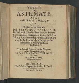 Theses De Asthmate