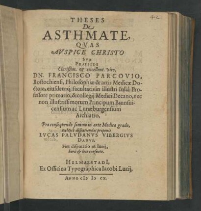 Theses De Asthmate