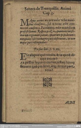 Seneca de Tranquillit. Animi Ca. 3