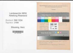 Entnazifizierung Hero Breusing , geb. 02.06.1894 (Generalmajor)