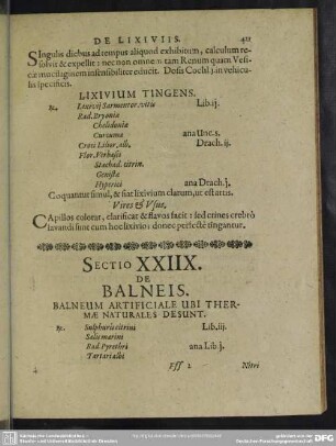 Sectio XXIIX. De Balneis