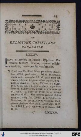 V. De Religione Christiana Generatim.