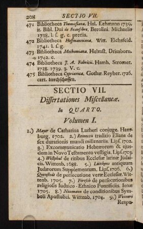 208-400, Sectio VII. Dissertationes Miscellaneae