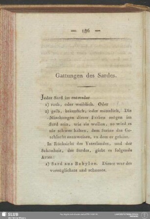 Gattungen des Sardes