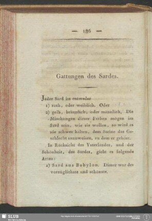 Gattungen des Sardes