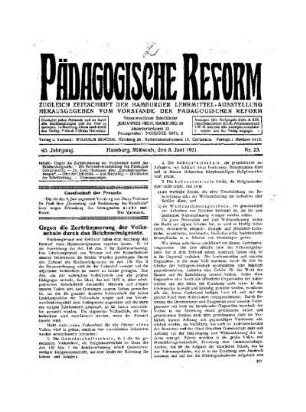 Gegen die Zertrümmerung der Volksschule durch das Reichsschulgesetz