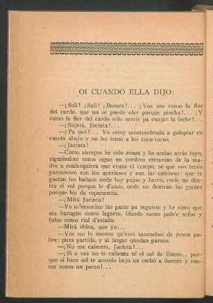 Oí cuando ella dijo