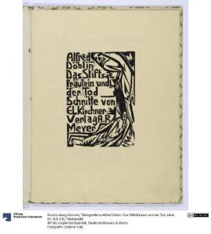 Titelvignette zu Alfred Döblin. Das Stiftsfräulein und der Tod