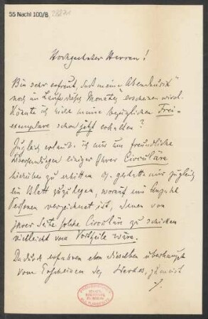 Brief an B. Schott's Söhne : 13.09.1898