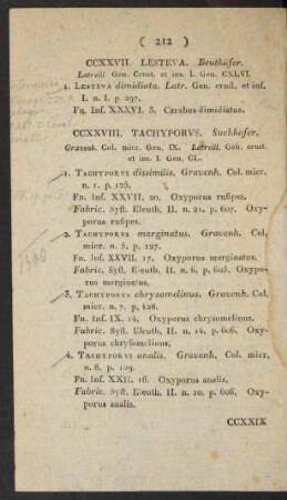 CCXXVII. Lesteva. Beutkäfer.