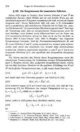 § 105. Ein Kongruenzsatz für isometrische Eiflächen