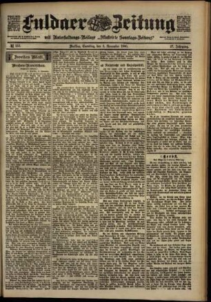 Zweite Ausgabe vom Samstag, den 03. November 1900.