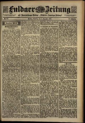 Zweite Ausgabe vom Samstag, den 03. November 1900.