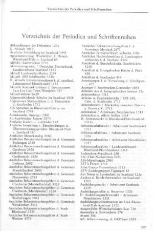 Verzeichnis der Periodica und Schriftenreihen