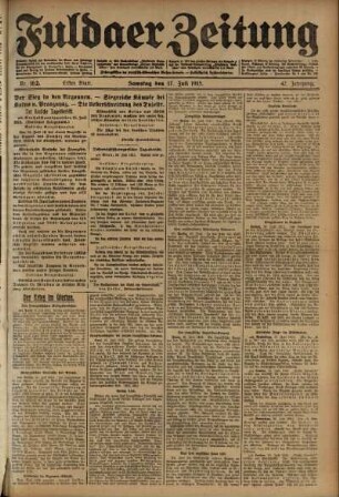 Erste Ausgabe vom Samstag, den 17. Juli 1915.