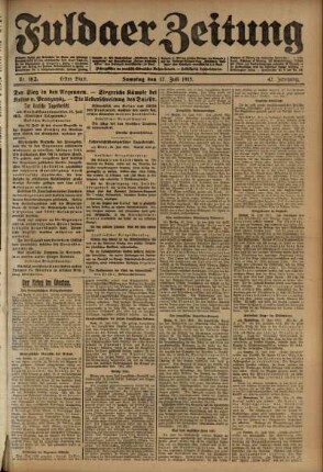 Erste Ausgabe vom Samstag, den 17. Juli 1915.