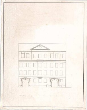 Voit, Johann Michael; Wohnhaus mit Mittelgiebel - Aufriss