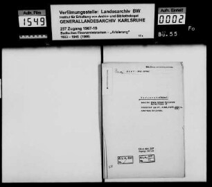 Baer, Emil Israel Karlsruhe Käufer: Stadt Karlsruhe Lagerbuch-Nr. 21458, 21670, 9223, 6781 Karlsruhe