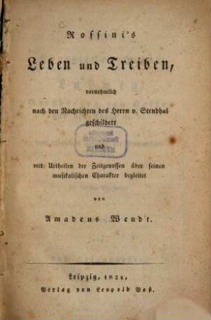 Rossini's Leben und Treiben