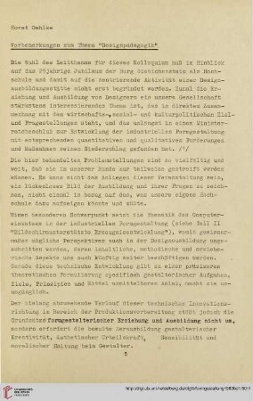 7: Vorbemerkungen zum Thema "Designpädagogik"