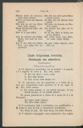Lição trigesima terceira. - Declinação dos adjectivos. (Continuação.)