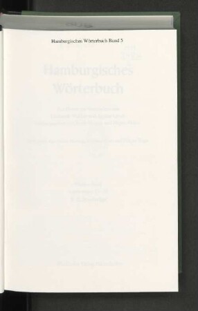 Bd. 5: T - Z, Nachträge