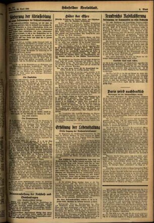 Zweite Ausgabe vom Mittwoch, den 29. April 1936.