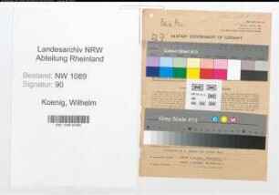 Entnazifizierung Wilhelm Koenig , geb. 30.12.1901 (Polizeibeamter)