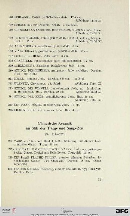 Chinesische Keramik im Stile der T’ang- und Sung-Zeit (Nr. 217-236)