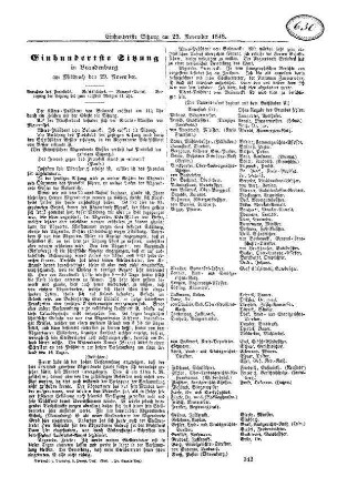 Einhundertste Sitzung am 29. November 1848.