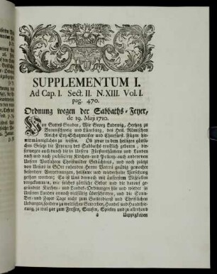 Supplementum I. - Supplementum XIX.