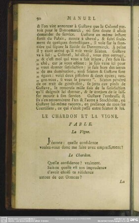 Le Chardon Et La Vigne. Fable