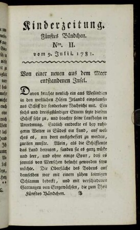 Nro. II. vom 9. Julii 1781