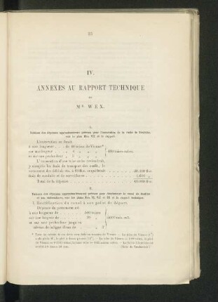IV. Annexes au rapport technique