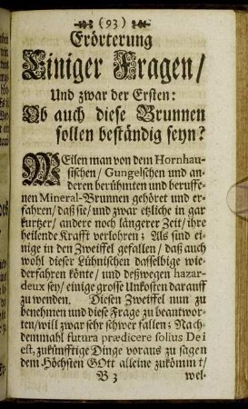 Erörterung Einiger Fragen/