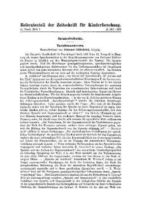 Taubstummenwesen : [Sammelreferate]