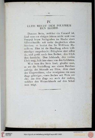 IV. Ulyss reicht dem Polyphem den Becher